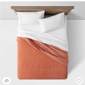 Threshold King Terracotta / Bronze Velvet Quilt